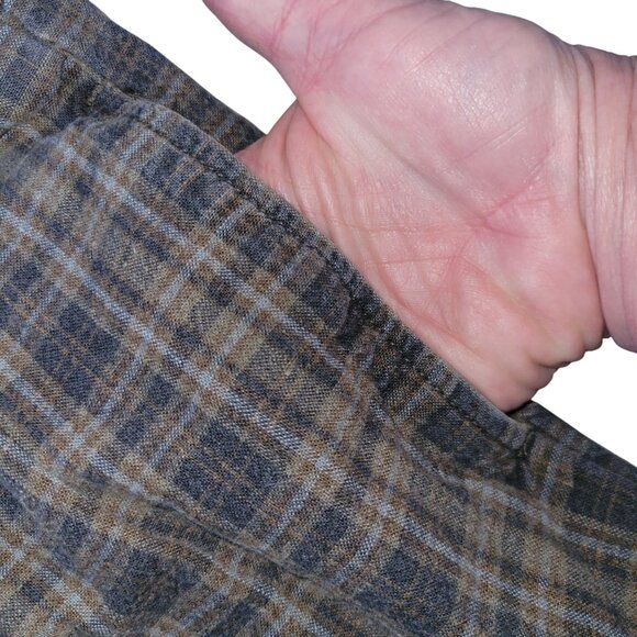 Tommy Hilfiger Mens Plaid Shorts 33 Brown Blue 60% Linen 40% Cotton Casual Summe - Picture 4 of 5